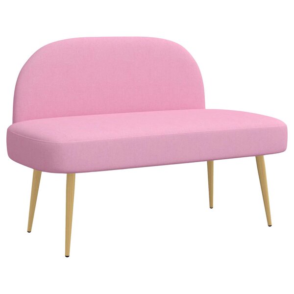 vidaXL Banc rembourré avec dossier Rose 110 x 60 x 76 cm Polyester