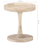 vidaXL Table d'appoint Ø40x45 cm Bois de manguier massif