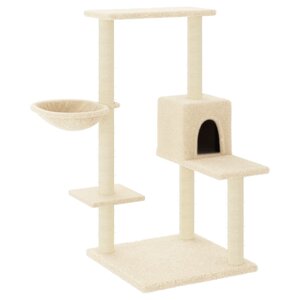 vidaXL Arbre à chat avec griffoirs en sisal Crème 95 cm