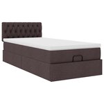 vidaXL Cadre de lit ottoman avec matelas marron foncé 80x200 cm tissu