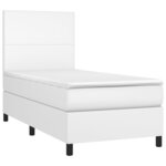 vidaXL Sommier à lattes de lit avec matelas Blanc 90x190 cm Similicuir