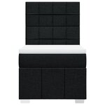 vidaXL Sommier à lattes de lit avec matelas Noir 90x200 cm Tissu