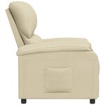 vidaXL Fauteuil inclinable Crème Tissu