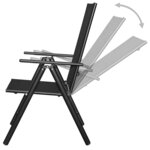 vidaXL Mobilier à dîner d'extérieur pliable 9 Pièces Aluminium Noir