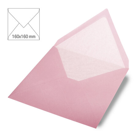 Enveloppe carrée  uni  FSC Mix Credit  rosé  160x160mm  90g / m²  5 pces