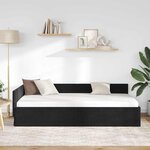 vidaXL Cadre de lit d'angle Autre avec tête de lit Noir 80 x 200 cm