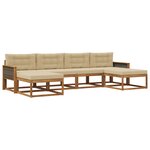 vidaXL Ensemble de canapés d'extérieur 6 pc Naturel et Beige