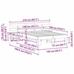 vidaXL Cadre de lit Blanc 140 x 190 cm Pin massif et pin massif