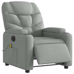 vidaXL Fauteuil de massage inclinable électrique gris clair tissu