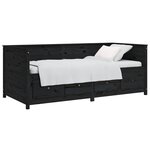 vidaXL Lit de jour sans matelas noir 80x200 cm bois de pin massif