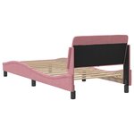 vidaXL Cadre de lit avec tête de lit Dover rose 90x200 cm velours