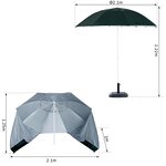 Parasol abri solaire  2 1 x 2 22H cm protection UPF 50 +  sac transport fourni vert foncé