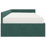 vidaXL Cadre de lit d'angle avec matelas 2 pc Vert foncé 80 x 200 cm
