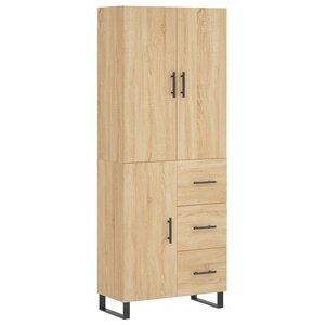 vidaXL Buffet haut Chêne sonoma 69 5x34x180 cm Bois d'ingénierie