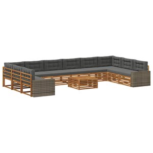 vidaXL Ensembles de canapés avec coussin 11 Pièces Bois d'Acacia Massif