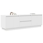vidaXL Meuble TV avec lumières LED blanc 160 5x41x50 cm