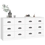 vidaXL Buffets 2 Pièces blanc bois d'ingénierie