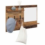 vidaXL Porte-manteau mural avec étagère Bois ancien 90 x 10 x 50 cm