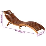 vidaXL Chaise longue de jardin avec table et coussin Bois d'acacia
