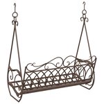 vidaXL Banc Balançoire Acier 112 x 60 x 126 5 cm Marron ancien