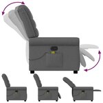 vidaXL Fauteuil de massage inclinable Gris foncé Tissu