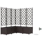 vidaXL Jardinières de jardin 1 pc Marron 120 x 120 x 142 cm Plastique
