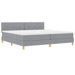 vidaXL Lit à ressorts avec matelas Gris clair 200 x 200 cm tissu