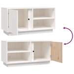 vidaXL Meuble TV Blanc 80x35x40 5 cm Bois de pin massif