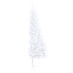 vidaXL Demi-arbre de Noël artificiel pré-éclairé et boules blanc 150cm