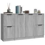 vidaXL Buffets 3 Pièces Sonoma gris Bois d'ingénierie