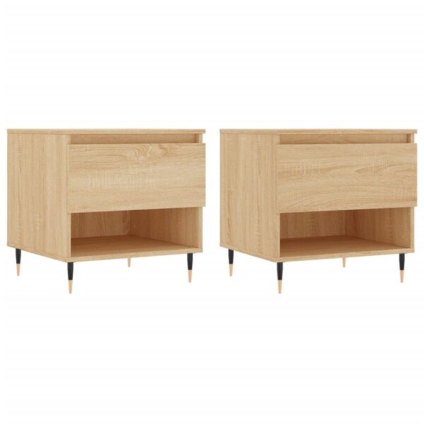 vidaXL Tables basses 2 Pièces chêne sonoma 50x46x50 cm bois d'ingénierie