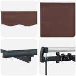 vidaXL Auvent Rétractable Marron 300 x 200 cm tissu