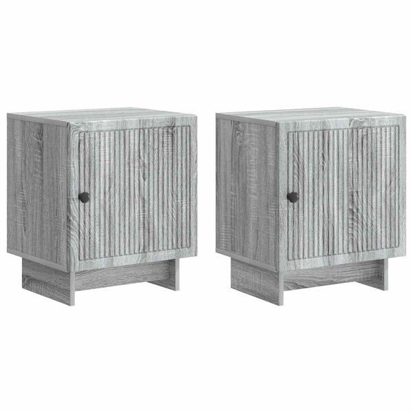 vidaXL Cabinet de chevet 2 Pièces Sonoma gris 43 x 34 5 x 50 cm