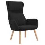vidaXL Chaise de relaxation avec tabouret Noir Velours