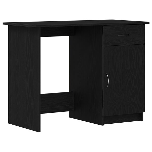 Bureau vidaXL Noir Chêne 100x50x76 cm en bois d'ingénierie