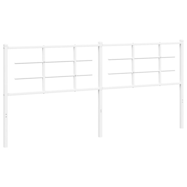 vidaXL Tête de lit métal blanc 200 cm