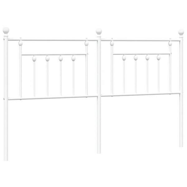 vidaXL Tête de lit métal blanc 180 cm