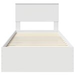vidaXL Cadre de lit avec tiroir Blanc 90 x 200 cm Bois d'ingénierie