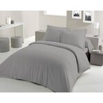 Parure de couette 240 x 260 cm 100  coton - gris clair