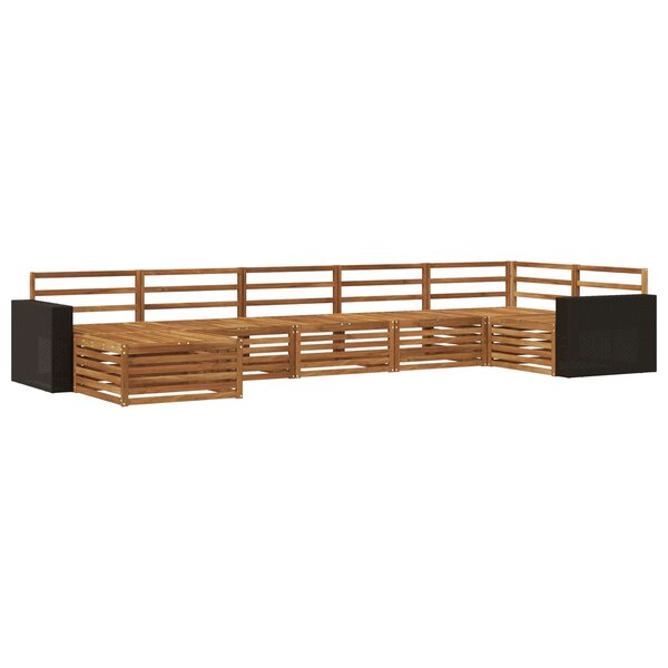 vidaXL Ensemble de canapés d'extérieur 7 Pièces Naturel