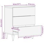 vidaXL Table de chevet 50x33x60 cm bois de manguier massif