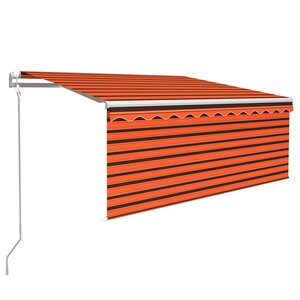 vidaXL Auvent rétractable automatique store 3 5x2 5 m Orange et marron
