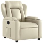 vidaXL Fauteuil inclinable électrique Crème Similicuir