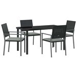 vidaXL Ensemble de salle à manger pour jardin 5 Pièces Noir et Gris Clair