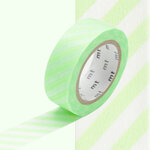Masking tape mt 1 5 cm rayé vert fluo et blanc