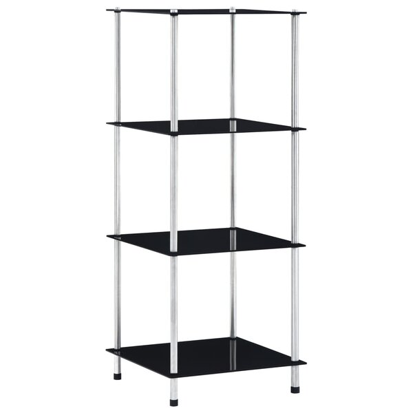 vidaXL Étagère 4 niveaux Noir 40x40x100 cm Verre trempé