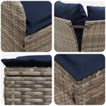 vidaXL Sofa de jardin avec accoudoirs et sofa d'angle 2 Pièce Rotin PE