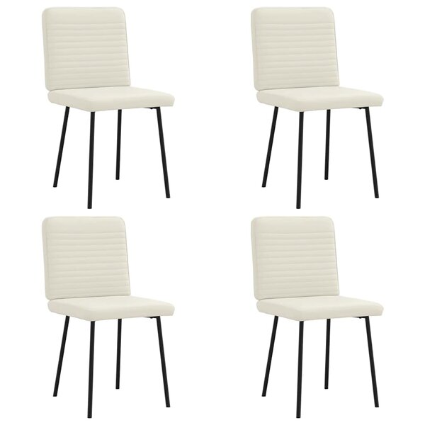 vidaXL Chaises à manger lot de 4 Crème Velours