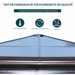 Tonnelle pavillon de jardin imperméable 4 parois latérales anti-UV 4 moustiquaires panneaux polycarbonate alu 3L x 3l x 2 6H m chocolat beige