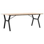 vidaXL Table à manger cadre en Y 200x100x75 5 cm bois pin massif fonte